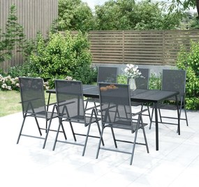 vidaXL Τραπέζι Κήπου Ανθρακί με Πλέγμα 200x100x72 εκ. Ατσάλινο