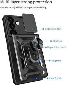 Θήκη Ring Armor CamPro Sonique για Samsung Galaxy S26 Plus Μπλέ