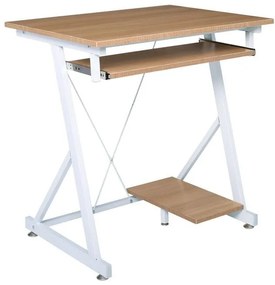 UNIT Γραφείο Η/Υ Μέταλλο Βαφή Άσπρο, Melamine Απόχρωση Sonoma