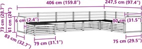 vidaXL Σειρά Καναπέ Εξωτερικού 8 pcs Φυσικό
