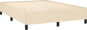 vidaXL Κρεβάτι Boxspring με Στρώμα Κρεμ 140x200 εκ. Υφασμάτινο