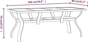 vidaXL Σετ Τραπεζαρίας Κήπου 9 Τεμαχίων Γκρι / Μαύρο