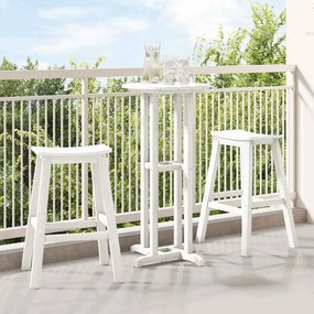 vidaXL Σετ Μπαρ Κήπου 3 pcs Λευκό HDPE