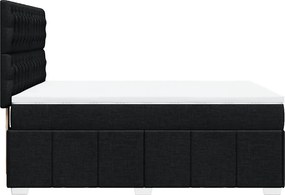 vidaXL Κρεβάτι Boxspring με Στρώμα Μαύρο 140x190 εκ. Υφασμάτινο
