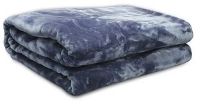 Κουβέρτα βελούδινη Iris Blue Υπέρδιπλη (220x240)