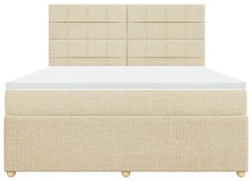 vidaXL Κρεβάτι Boxspring με Στρώμα Κρεμ 180x200 εκ. Υφασμάτινο