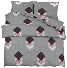 vidaXL Σετ Παπλωματοθήκης Γκρι 200x220 εκ. Βαμβακερό