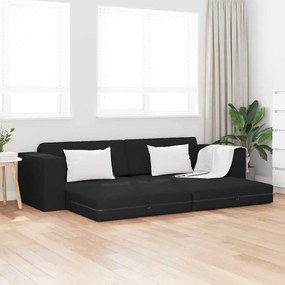 vidaXL 2-σε-1 Μαύρος Καναπές Κρεβάτι 245x150x60.5 cm Ύφασμα