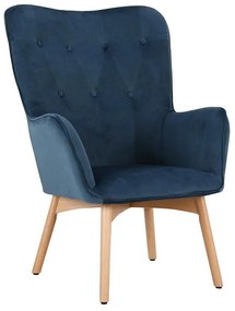 Armchair 8009 Fylliana Velvet Blue 67*72*97 cm