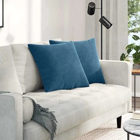 vidaXL Μαξιλάρι Καναπέ 2 τμχ. Βελούδο Μπλε 50 x 50 cm
