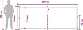 vidaXL Ανακλινόμενος Πλευρικός Απλώστρα Ανθρακί 500 x 140 εκ.