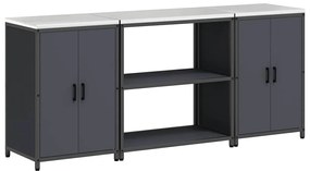 vidaXL Σετ Αποθήκευσης Κουζίνας με ράφι 3 pcs Ανθρακί 210 x 50 x 92 εκ