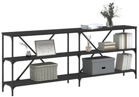 vidaXL Τραπέζι Κονσόλα Μαύρο 200 x 30 x 75 εκ. Επεξεργ. Ξύλο/Σίδηρος