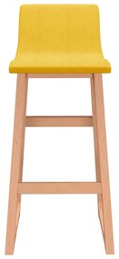 vidaXL Σκαμπό Μπαρ 2 τεμ. Κίτρινο Μουσταρδί Υφασμάτινα