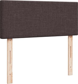 vidaXL Κρεβάτι Boxspring με Στρώμα Σκούρο Καφέ 120x200 εκ. Υφασμάτινο