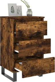 vidaXL Κομοδίνα 2 τεμ. Καπνιστή Δρυς 40 x 35 x 69 εκ. Επεξεργ. Ξύλο