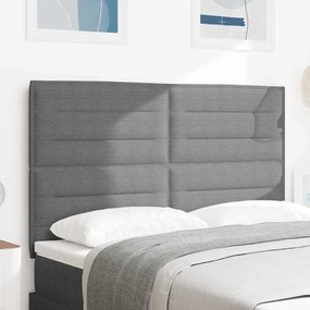 vidaXL Κεφαλάρι με κεφαλάρι Ανοιχτό γκρι 160 cm Ύφασμα Ριμπ