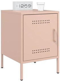 vidaXL Κομοδίνα 2 τεμ. Ροζ 36x39x50,5 εκ. από Χάλυβα