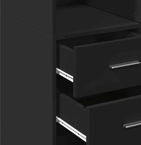 vidaXL Ντουλάπι Μαύρο 70x42,5x185 εκ. Επεξεργασμένο Ξύλο
