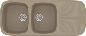 Kitchen Sink Sanitec Classic 300 Inset 116x50 cm Granite Taupe