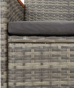 vidaXL Σετ Τραπεζαρίας Κήπου 9 τεμ. Γκρι Συνθ. Ρατάν με Μαξιλάρια