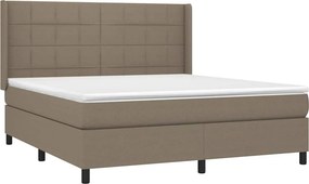 vidaXL Κρεβάτι Boxspring με Στρώμα Taupe 160x200 εκ. Υφασμάτινο