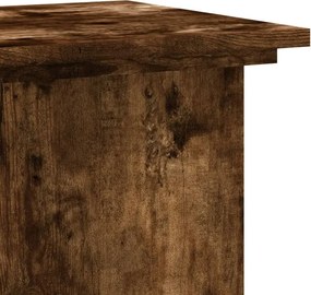 vidaXL Βάσεις Φυτών Καπνιστή Δρυς 33x33x80 εκ Επεξεργασμένο Ξύλο