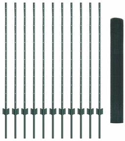 vidaXL Φράχτης με Στήλες. Πράσινο 1.2 x 25 m Ατσάλι