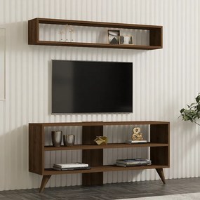 Σύνθετο σαλονιού Prestige pakoworld σε καρυδί απόχρωση 120x29,6x50εκ (1 τεμάχια)