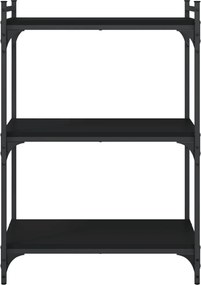 vidaXL Βιβλιοθήκη 3 Επιπέδων Μαύρη 60 x 30 x 86 εκ. από Επεξεργ. Ξύλο
