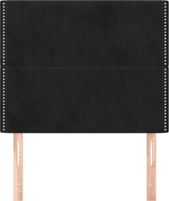vidaXL Κεφαλάρι Μαύρο Βελούδινο 90x5x118/128 εκ.