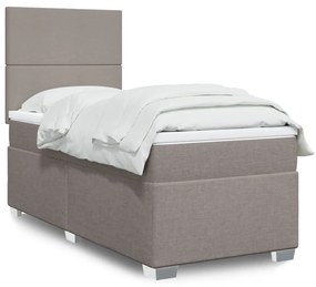 Κρεβάτι Boxspring με Στρώμα Taupe 80x200 εκ. Υφασμάτινο