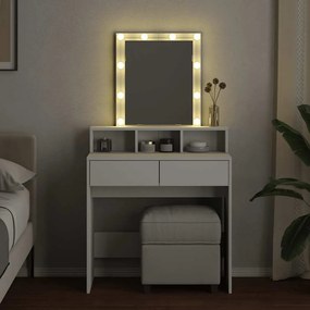 vidaXL Μπουντουάρ με LED Λευκό 80 x 41 x 144,5 εκ.