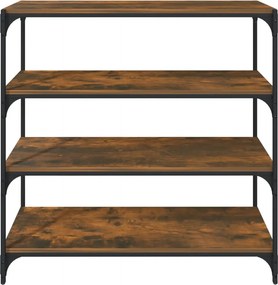 vidaXL Βιβλιοθήκη Καπνιστή Δρυς 100 x 33 x 100 εκ. Επεξ. Ξύλο &amp; Ατσάλι