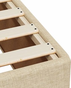 vidaXL Σκελετός Κρεβατιού Χωρίς Στρώμα Κρεμ 140x200 εκ.Υφασμάτινο