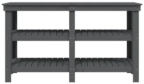 vidaXL Πάγκος Εργασίας Γκρι 142,5 x 50 x 80 εκ. από Μασίφ Ξύλο Πεύκου