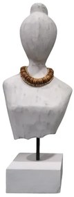 Προτομή Kasma II Inart λευκό μάνγκο ξύλο-μέταλλο 18x12x43εκ 312-000045-312-000045-Καφέ 312-000045
