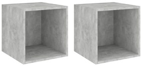 vidaXL Ντουλάπια Τοίχου 2 τεμ. Γκρι Σκυρ. 37x37x37 εκ. από Επεξ. Ξύλο