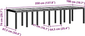 vidaXL Σέτ φαγητού για κήπο 15 τμχ. Ανθρακί Rattan Polt