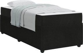 vidaXL Σκελετός Κρεβατιού με στρώμα Μαύρο 90 x 190 cm ύφασμα