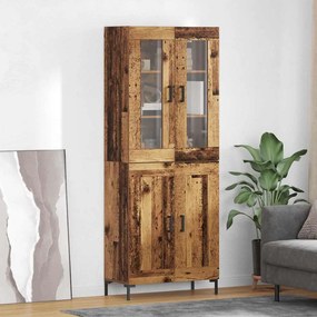 vidaXL Highboard 2 pcs Παλιό ξύλο Επεξεργασμένο ξύλο