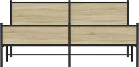 vidaXL Σκελετός Κρεβ. Χωρίς Στρώμα Sonoma Δρυς 183x213 εκ. Μεταλλικό