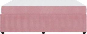 vidaXL Σκελετός Κρεβατιού με στρώμα Ροζ 140 x 200 cm ύφασμα
