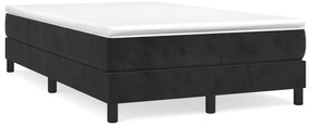 vidaXL Κρεβάτι Boxspring με Στρώμα Μαύρο 120x190 εκ. Βελούδινο