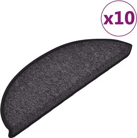 vidaXL Στρώματα σκάλας 10 τεμ. 56 x 17 x 3 cm Non-Slip Ανθρακί