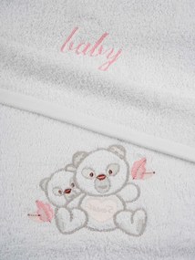 Σετ πετσέτες κεντητές Panda 02 White/Pink