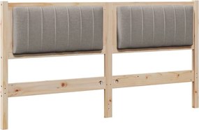 vidaXL Ταπετσαρισμένο κεφαλάρι Καφέ 150 cm Στερεά ξυλεία πεύκου