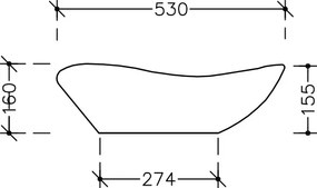 Kos White Gloss 53x37 - Επιτραπέζιος νιπτήρας