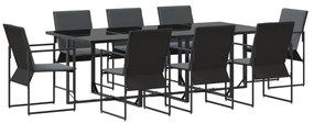 vidaXL σετ τραπεζαρίας κήπου 12 τεμαχίων  με μαξιλάρια από ατσάλι και τεξτιλέν