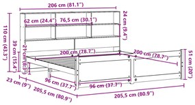 ΚΡΕΒΑΤΙ ΒΙΒΛΙΟΘΗΚΗ ΧΩΡΙΣ ΣΤΡΩΜΑ 200X200 ΕΚ ΜΑΣΙΦ ΞΥΛΟ ΠΕΥΚΟΥ 3322480